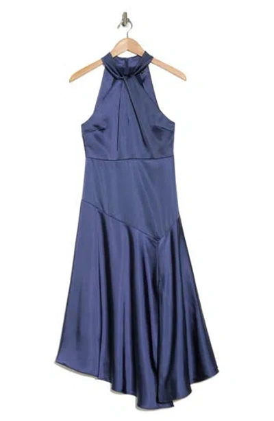 Ted Baker London Renon Halter Neck Satin Dress In Navy