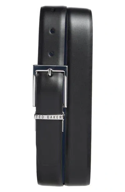 Ted Baker London Reversible Leather Belt In Black