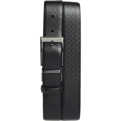 Ted Baker London Reversible Leather Belt In Black