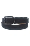 Ted Baker London Reversible Web Stretch Belt In Black