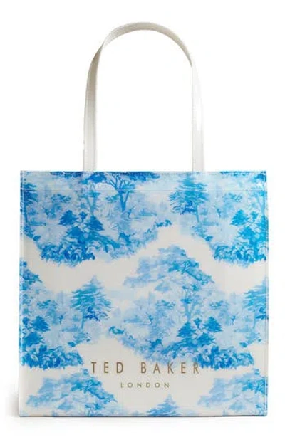 Ted Baker London Roxicon Tote In White/blue Print