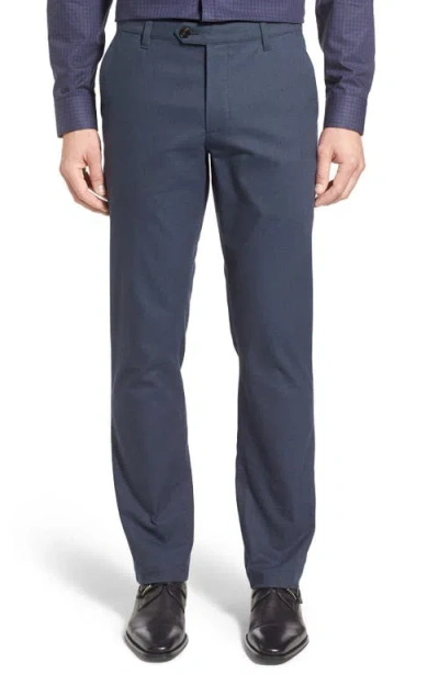 Ted Baker London 'roynew' Flat Front Pants In Navy