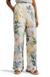 Ted Baker London Sarca Floral Wide Leg Pants In Ivory