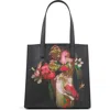 Ted Baker London Seacon Faux Leather Tote In Black Multi