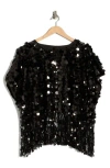 Ted Baker London Sequin Poncho In Black