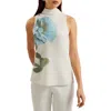 Ted Baker London Setsuko Floral Sleeveless Top In White