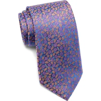 Ted Baker London Seymour Florette Silk Blend Tie In Blue
