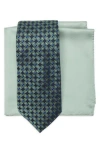 Ted Baker London Silk Blend Tie & Pocket Square Box Set In Blue