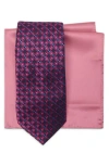 Ted Baker London Silk Blend Tie & Pocket Square Box Set In Pink
