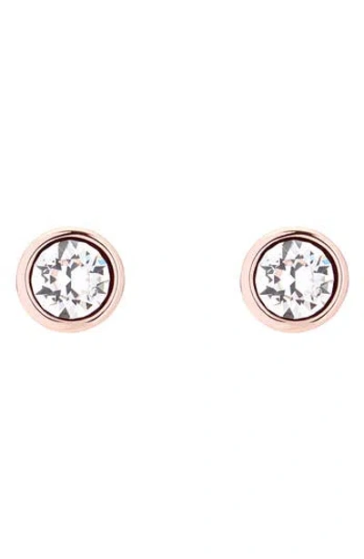 Ted Baker London Sinaa Crystal Stud Earrings In Crystal/rose Gold
