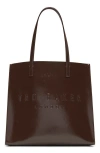 Ted Baker London Soocon Faux Leather Tote In Brown