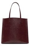 Ted Baker London Soocon Faux Leather Tote In Burgundy