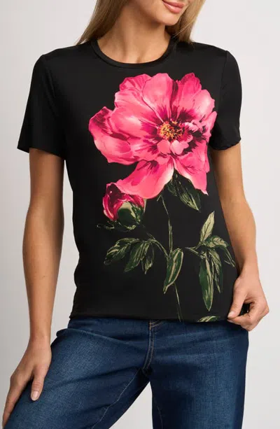 Ted Baker London Spencer Floral Print Top In Black
