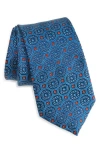 Ted Baker London Stampe Medallions Silk Blend Tie In Blue