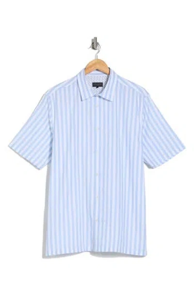 Ted Baker London Stripe Cotton Button-up Shirt In Light Blue