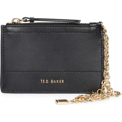 Ted Baker London Sutton Charm Leather Card Case In Black
