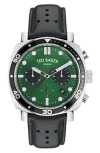 Ted Baker Tb Urban Leather Strap Chronograph Watch, 20mm In Black