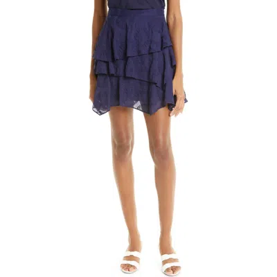 Ted Baker London Tieri Asymmetric Tiered Skirt In Navy
