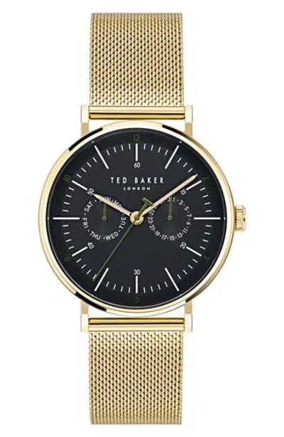 Ted Baker London Timeless Mesh Bracelet Watch In Gold