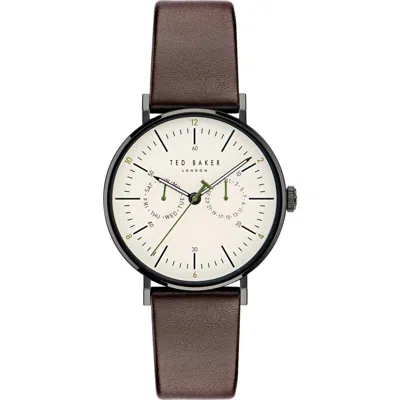 Ted Baker London Timeless Rsst Leather Strap Watch, 41mm In Multi
