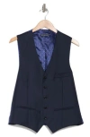 Ted Baker London Troy Trim Fit Wool Vest In Navy