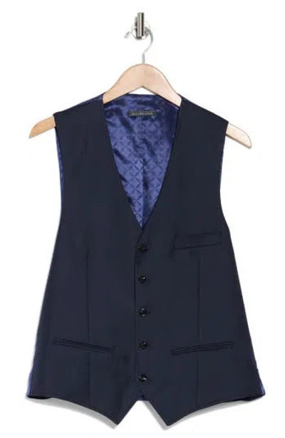 Ted Baker London Troy Trim Fit Wool Vest In Navy
