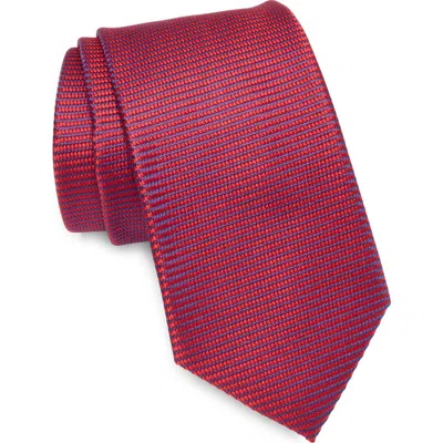 Ted Baker London Underhill Stripe Silk Blend Tie In Burgundy