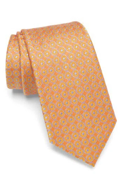 Ted Baker London Westferry Circle Neat Silk Blend Tie In Orange