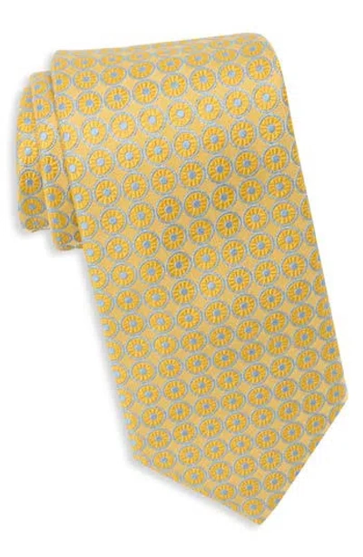 Ted Baker London Westferry Circle Neat Silk Blend Tie In Yellow