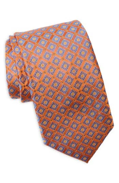 Ted Baker London Westgrove Neat Silk Blend Jacquard Tie In Orange