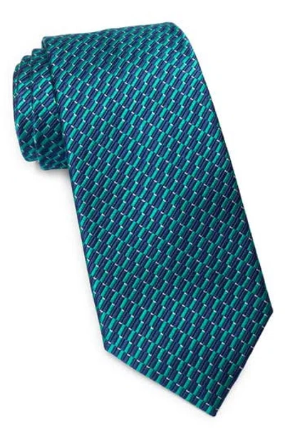 Ted Baker London Woodrow Textured Geometric Silk Blend Tie In Green
