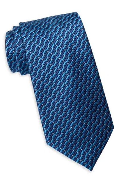 Ted Baker London Woodrow Textured Geometric Silk Blend Tie In Blue