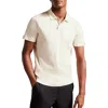 Ted Baker Zarkes Quarter Zip Polo In Ecru