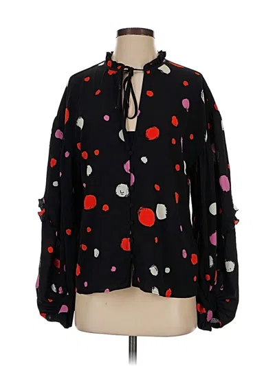 Pre-owned Ted Baker Long Sleeve Blouse In Black