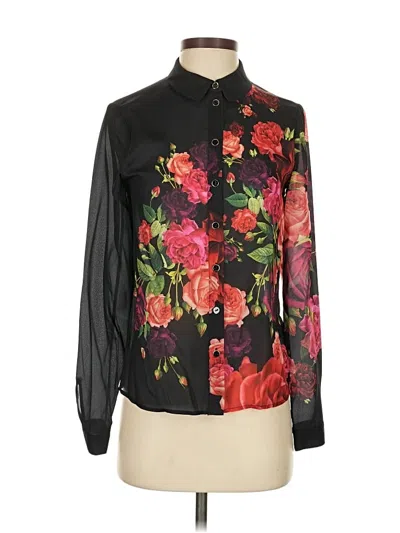 Pre-owned Ted Baker Long Sleeve Blouse In Black