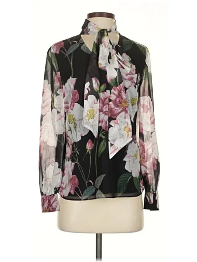 Pre-owned Ted Baker Long Sleeve Blouse In Black