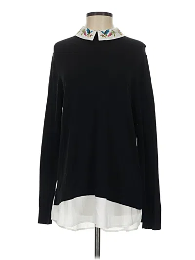 Pre-owned Ted Baker Long Sleeve Blouse In Black