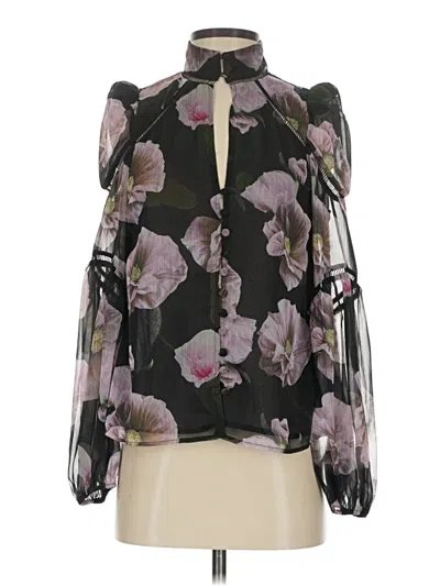 Pre-owned Ted Baker Long Sleeve Blouse In Black