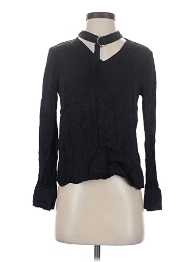 Pre-owned Ted Baker Long Sleeve Blouse In Black