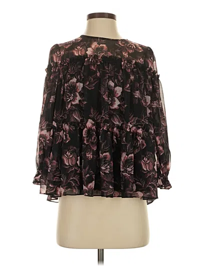 Pre-owned Ted Baker Long Sleeve Blouse In Black