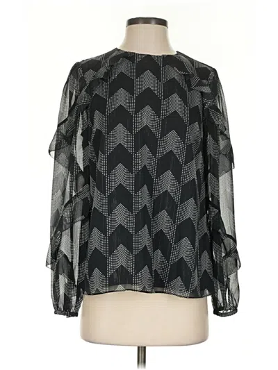 Pre-owned Ted Baker Long Sleeve Blouse In Black