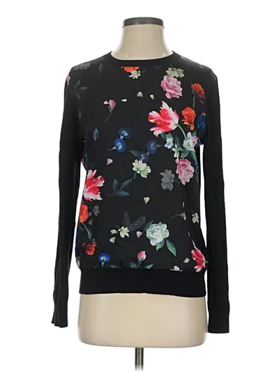 Pre-owned Ted Baker Long Sleeve Blouse In Black