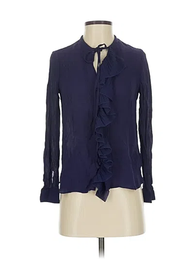 Pre-owned Ted Baker Long Sleeve Blouse In Blue