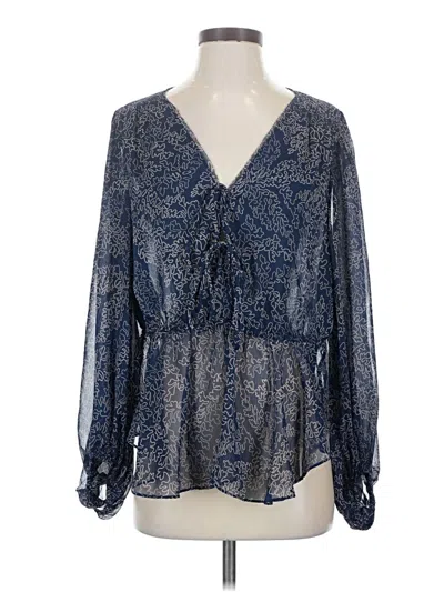 Pre-owned Ted Baker Long Sleeve Blouse In Blue