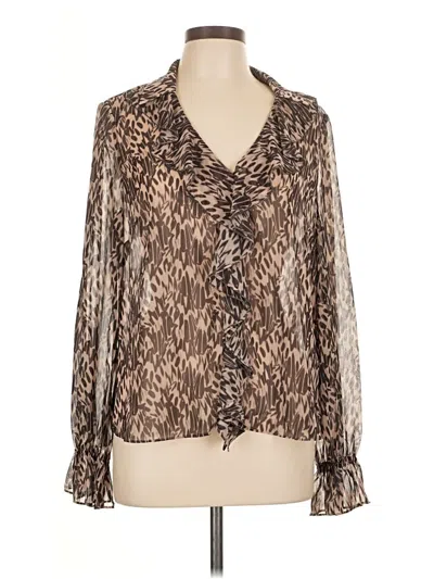 Pre-owned Ted Baker Long Sleeve Blouse In Brown