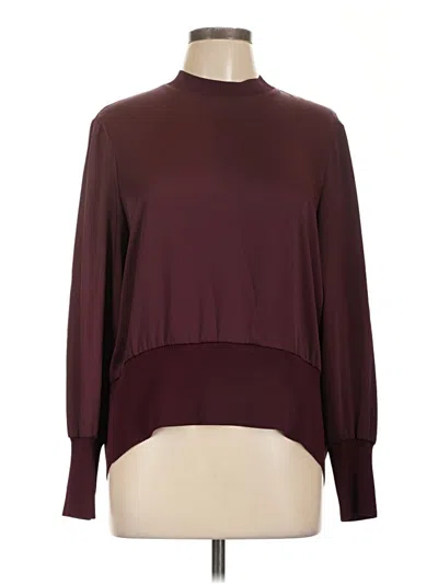 Pre-owned Ted Baker Long Sleeve Blouse In Burgundy