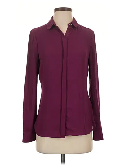 Pre-owned Ted Baker Long Sleeve Blouse In Burgundy