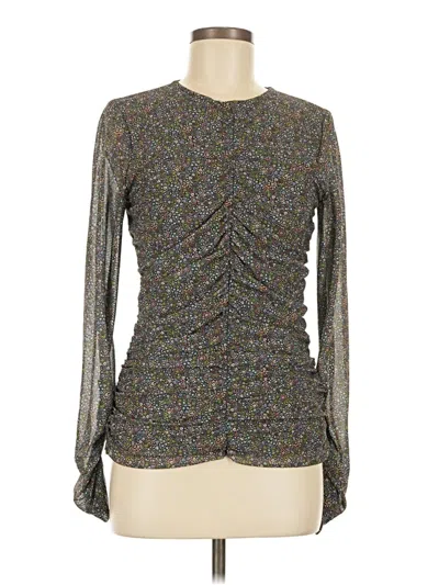 Pre-owned Ted Baker Long Sleeve Blouse In Gray