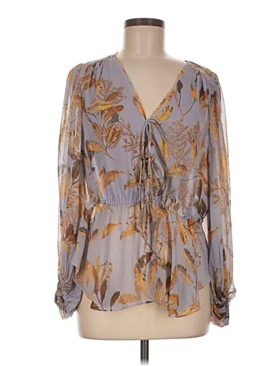 Pre-owned Ted Baker Long Sleeve Blouse In Gray