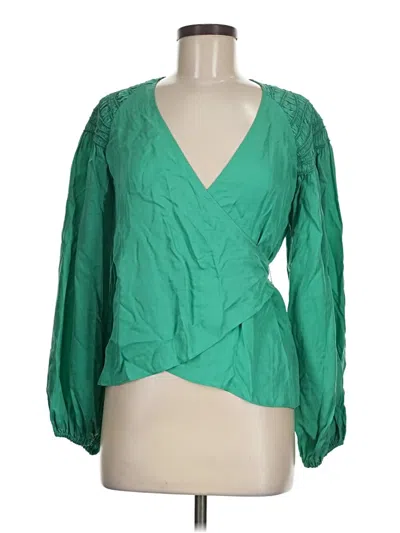Pre-owned Ted Baker Long Sleeve Blouse In Green